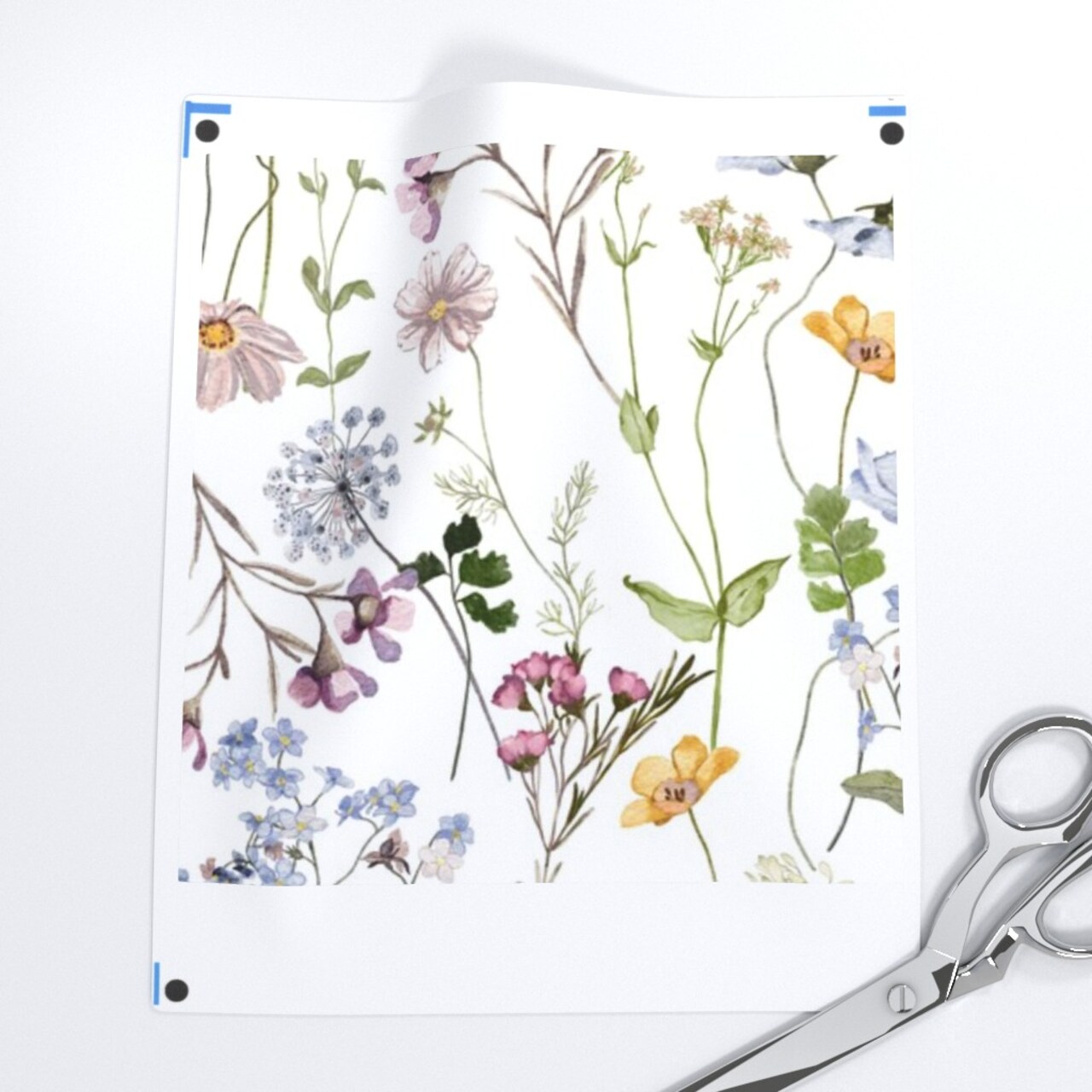 Cottagecore Botanical Garden Hand Painted Watercolor Floral Summer Spring Custom Printed Fabric by Spoonflower Various Fabrics by the Yard or Fat Quarter